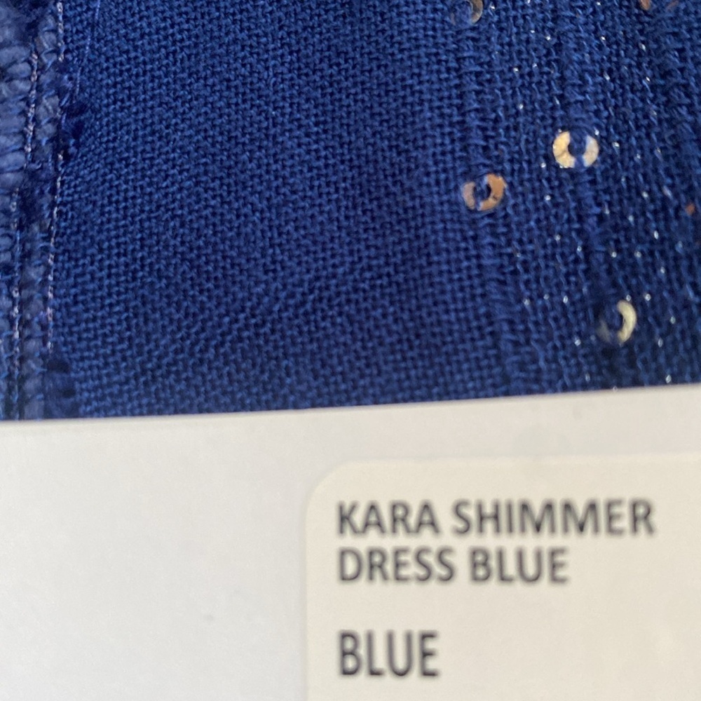 Soft Surroundings Kara Shimmer Sequined Tiered S/S Maxi Dress Blue Size LARGE - Picture 6 of 9